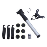 自行车打气筒山地车迷你便携式铝合金手打充气筒带延长管免胶补胎