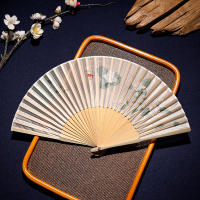 茉莉花A款 中国风折扇夏季高档古风夏天汉服旗袍中式扇子儿童折叠舞蹈扇竹扇