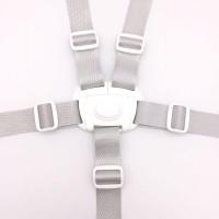 灰白色五点式 儿童餐椅安全带通用推车藤椅五点式绑带婴儿车电动车三轮车保险带