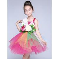 荧光绿吊带款 160cm 六一儿童演出服蓬蓬裙表演服装幼儿园花朵花仙子舞蹈服女孩公主裙