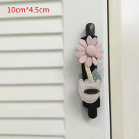 黑色花朵(长10cm*周长4.5cm) 门把手套防撞保护套儿童安全花朵丝绒门把手套柜子抽屉拉手套保暖
