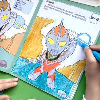 奥特曼画画书涂色本套装6册3-6岁幼儿园宝宝涂颜色填充画儿童填色涂鸦画册 小男孩幼儿趣味卡通动画人物益智绘画水彩笔临摹
