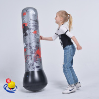 黑色涂鸦拳击不倒翁[送脚泵] JILONG不倒翁充气玩具宝宝健身大号小孩拳击儿童锻炼早教益智玩具