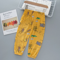 L01-黄动物 裤 80cm(65码 身高85-90cm) 儿童灯笼裤防蚊男童夏季薄款长裤子棉绸女童宝宝空调裤冰丝家居裤