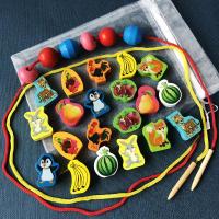 [款]动物水果-收纳袋装 自闭症儿童训练玩具幼儿手眼协调穿珠子益智锻炼眼神孤独症串串珠