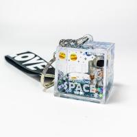 [银色]太空人 钥匙扣 宇航员太空人液体流沙不倒翁创意摆件减解压玩具送同学男女生朋友