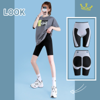 五分-黑色 M [适合80-100斤] 卡卡收腹提臀裤女夏季薄款大码无痕塑身安全悬浮芭比鲨鱼打底短裤