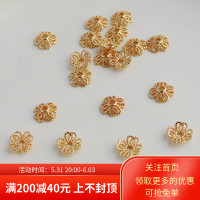 8mm蕾丝花托(50个) 14k铜倒模包金保色花托蕾丝边8mm珠托diy手链项链耳饰饰品配件