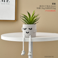 害羞 北欧ins仿真盆栽假花吊脚娃娃绿植小摆件室内桌面仿生植物装饰摆