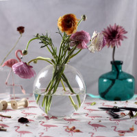 日系杂货复古个性桌面小脚插花玻璃花瓶干花花器家装饰品摆件道具