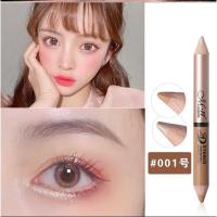 S42-双头卧蚕笔001#香槟粉+柔 卧蚕笔学生平价勾勒笔男士肉色李佳琦推荐双头高光眼妆珠光提亮棒