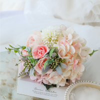 淡粉色一束 仿真花绣球花假花花束摆设田园地中海家居客厅茶几装饰花绢花摆件
