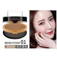 01#深棕+深灰黑(三种眉形+眉刷) 5g 法国兰蔲懒人眉毛印章眉粉防水防汗初学者眉笔不脱色一秒画眉神器