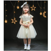 香槟色 纯棉内里 110cm 六一儿童表演服男童诗歌朗诵合唱服女童亮片纱裙公主裙舞蹈演出服