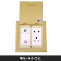 五孔+网络+电话 多媒体地插座全铜防水隐藏式家用VGA音频HDMI卡农话筒USB地面插座