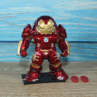 反浩克10cm 祖国版 钢铁侠反浩克装甲模型MK44手办玩具复联4仿合金属机甲车载摆件Q版