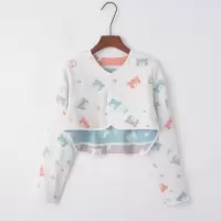 6层纱-音乐熊-圆领 M(95--115斤) 。女士保暖哺乳睡觉月子护肩空调房护肩膀披肩坎肩衣秋冬季长袖