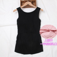 黑色螺纹哺乳背心 L 孕妇哺乳吊带背心夏季薄款棉宽松怀孕期打底衫产后喂奶月子服家居