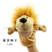 黄色狮子(可张嘴) 毛绒手指能动嘴巴儿童动物玩偶表演布偶腹语娃娃玩具手偶手套