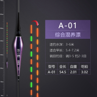 陈小泉A01综合混养漂[54.5cm 3.02g] 一漂双尾(一支普通漂尾+一支咬钩变色漂尾) 咬钩变色加长深水夜光漂水