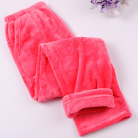 西瓜红 M 睡裤男女冬季法兰绒男女士睡裤长裤睡衣秋季加厚大码珊瑚绒家居裤