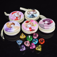 随机颜色图案零钱包+10颗钻 钻石尺寸2.2厘米 儿童手工水晶宝石玩具礼物大号小孩漂亮梦幻首饰盒小女孩配饰盒装
