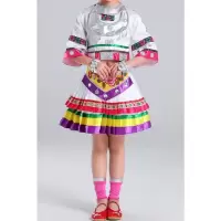 服装(不包括头饰项圈) XXS 六一少数民族服装儿童苗族演出服苗妹妹舞蹈服小荷风演出服56民族