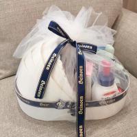 粉色空盒+纱+丝带 38x28x7cm 礼品盒 创意满月摇篮礼盒高级喜蛋喜饼诞生百日周岁宴回礼婴儿见面礼礼盒