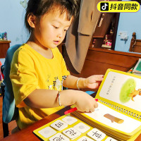 幼儿识字卡片魔法汉认字神器宝宝撕拉书幼儿园早教启蒙闪卡魔术贴
