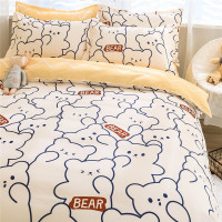 熊宝 0.9m学生床[床单款三件套]-适合150x200cm被芯 ins风儿童床上四件套夏季床品被套罩学生宿舍三件套单人