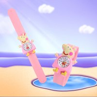 粉色佩奇 卡通绿水龟2-8岁儿童玩具手表男孩女孩可爱拍拍表啪啪圈电子表