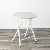小圆凳白色30cm高 折叠椅子靠背凳子家用可便携圆凳小简约椅餐桌餐椅简易靠椅省空间