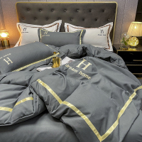 大H-高级灰 0.9m床[床单款三件套]适合150x200cm被子 ins北欧风床上四件套高级感水洗棉床单被套春秋床品三