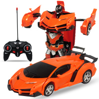 23厘米橙色 遥控变形 电池版(不配电池) 遥控变形车充电遥控车感应变身金刚机器人电动遥控汽车儿童玩具车