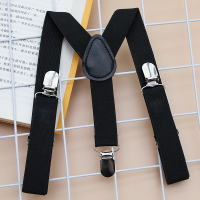 黑色加弹加粗均码 咖菲贝贝儿童礼服男童黑色背带夹女孩女童三夹宝宝吊裤男孩吊裤夹