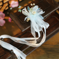 浅蓝色 飘蕊后压1个 汉服发饰后压配饰古装飘带流苏头饰古风女童全套儿童古代仙气对夹