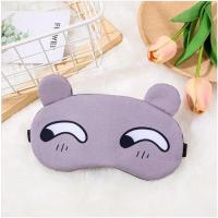 表情个性眼镜灰色 可爱卡通毛绒眼罩遮光女生耳塞午睡儿童护眼学生情侣款潮