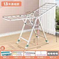 标准升级1.5米二层[15mm方管]??轮子 大 不锈钢晾衣架落地折叠卧室内阳台凉衣架家用婴儿晾衣架晒被子神器