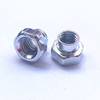 平头M6*4总长度8[50只] 加强筋螺母管状螺母刹车拉杆外六角帽头空心螺母机柜附件M6M8