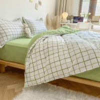 悉尼 1.2m床-(被套150x200,床单160x230)三件套 单件床单床品四件套格子1.8m米单双人被套被单学生宿