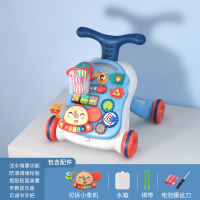 蓝-标准版学步车+音乐机+电池 宝宝学步车手推车婴儿防侧翻o型腿六一节礼物神器儿童多功能玩具