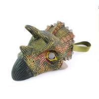 三角龙面具 原装软胶恐龙手偶 大号儿童仿真野生动物表演聚会派对玩具