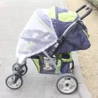 小推车蚊帐一个 婴儿手推车蚊帐通用全罩式宝宝加密网纱加大高景观透气夏季防蚊罩