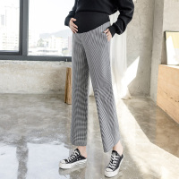 黑白格 XL 孕妇装秋装孕妇裤子春秋外穿时尚长裤宽松阔腿裤秋季直筒西装裤