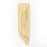 鹅黄 M 德绒保暖裤女高腰无痕自发热打底棉毛裤紧身提臀加绒加厚秋裤衬裤