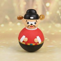 芝麻官不倒翁-粉色13*9cm 创意中国七品芝麻官不倒翁摆件家居饰品客厅精品礼物儿童