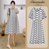 花色连衣裙[产后可穿] M 孕妇夏装连衣裙潮妈夏季短袖衣服小个子孕妇装夏天孕妇裙子女夏款