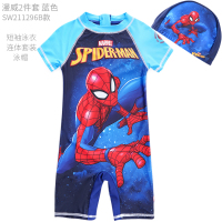 SW211296B款 蜘蛛侠连体蓝色 110cm 迪士尼儿童泳衣女艾莎公主小孩沙滩服防晒游泳服泳装分体可爱速干