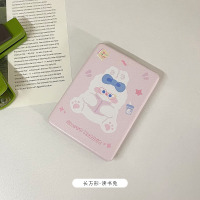 长方形粉底好好读书兔 ins可爱小镜子女随身携带手持卡通双面折叠化妆镜便携补妆镜小型