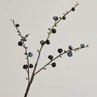 蓝色一支 北欧式仿真花叉海棠果客厅餐桌室内茶几花艺插花绢花假花装饰摆件